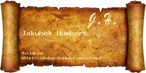 Jakubek Humbert névjegykártya